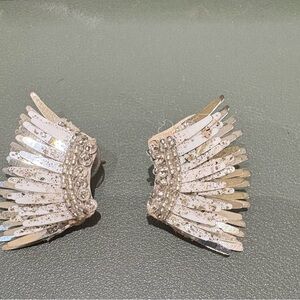 Mignonne Gavigan Silver and white Winged Earrings